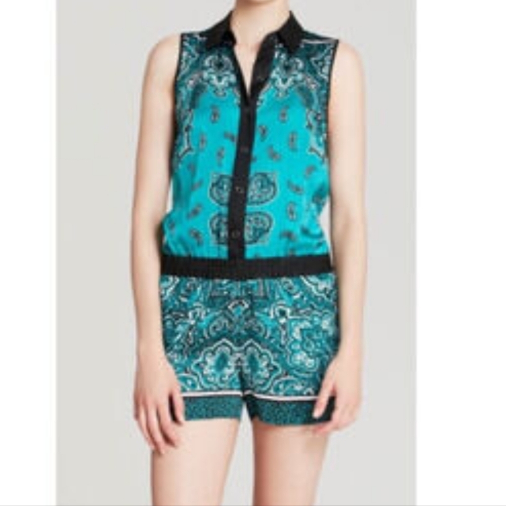 Michael Kors Romper Paisley Green Spring Summer SzS Vacation